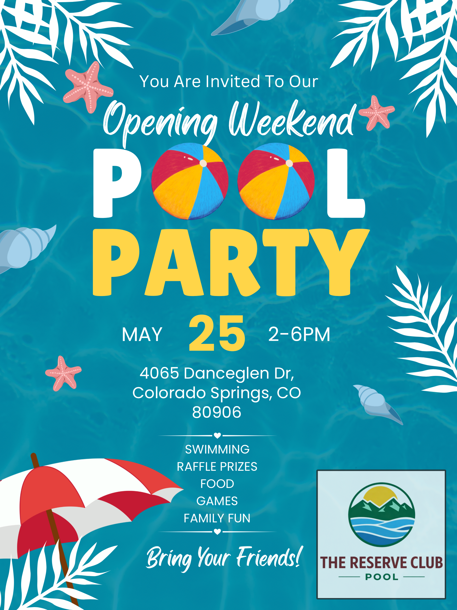 Opening Weekend Pool Party Flyer